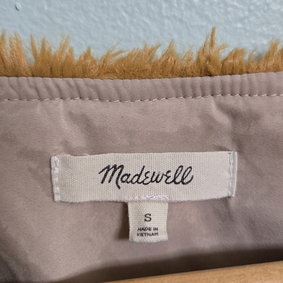 Madewell Mustard Yellow Boatneck Sherpa Superfurry Teddy Pullover Sweater S - Picture 6 of 6